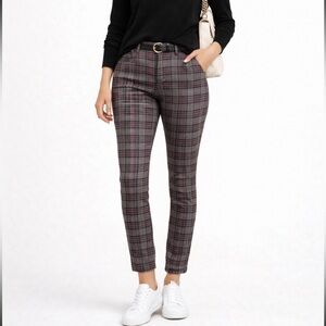 NEW Kut from the Kloth gray mix plaid pants Mia Toothpick Skinny women Sz 8